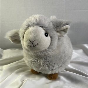 DOLLIBU Fluffy Gray Sheep Plush Stuffed Animal Farm Decor Soft Adorable